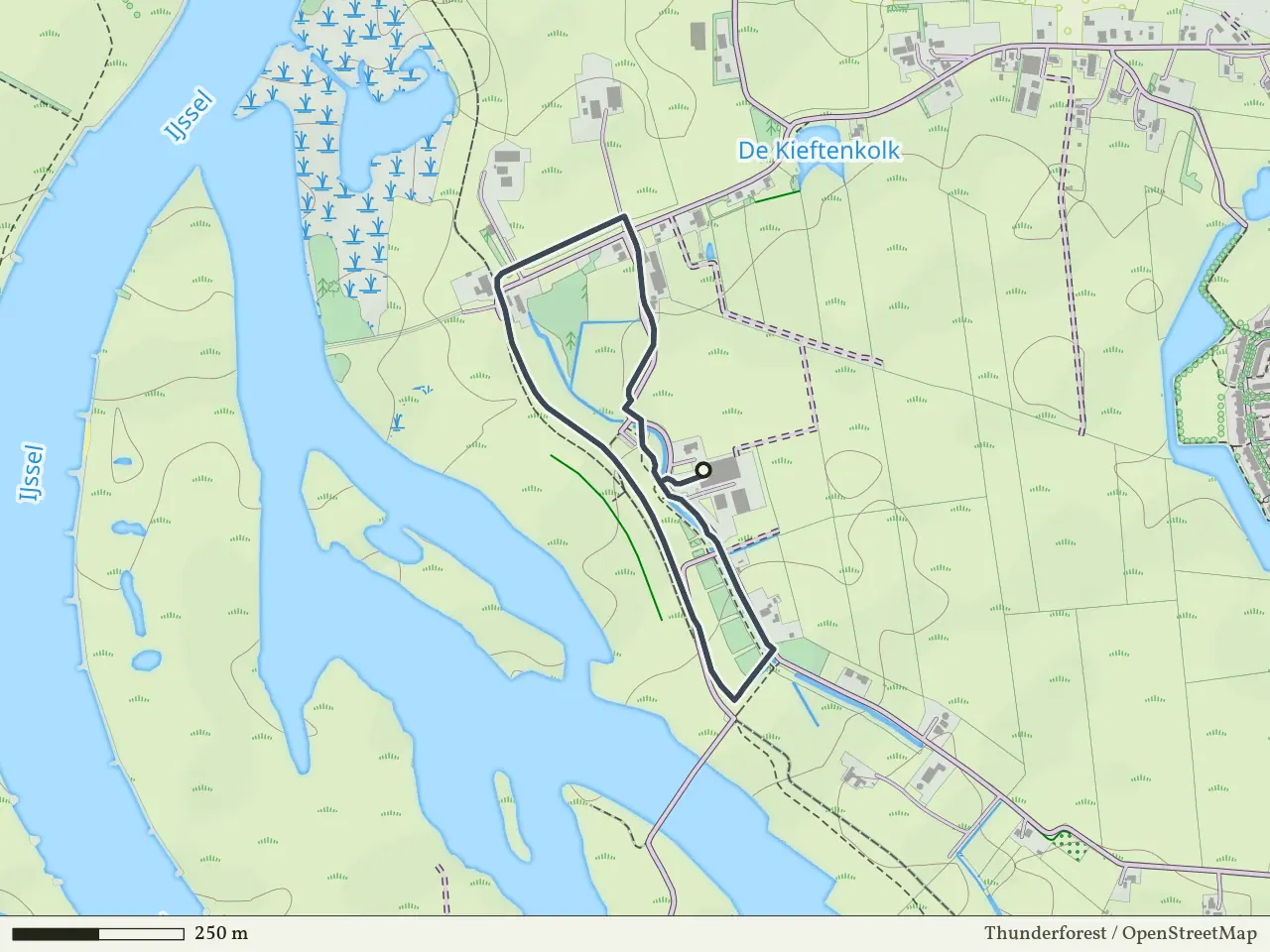 Rode route vanaf Vreugderijkerwaard, Zwolle