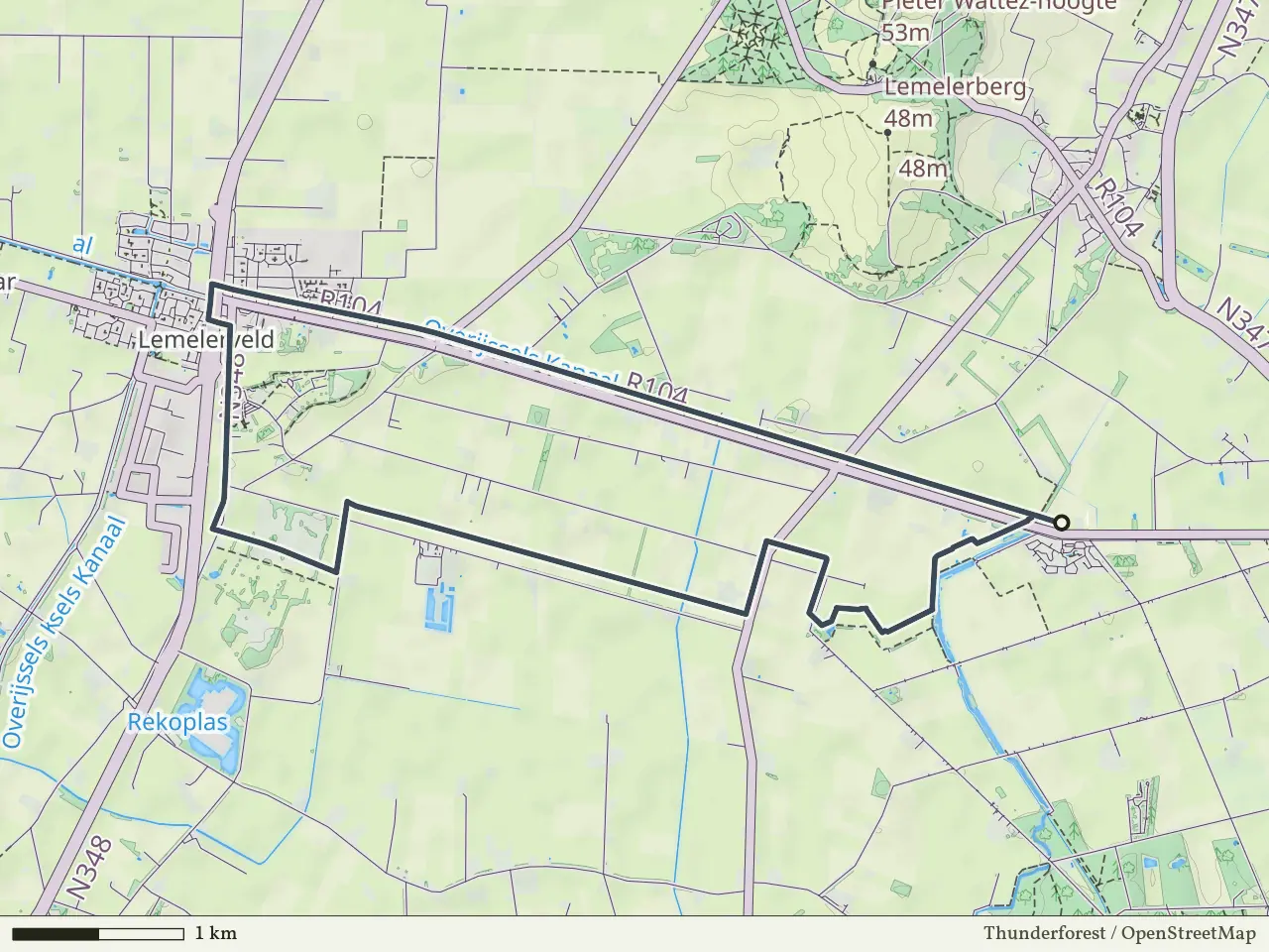 Blauwe route vanaf West-Dammarkte, Hellendoorn
