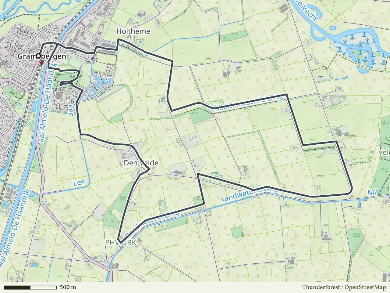 Groene route vanaf Gramsbergen, Hardenberg Oost