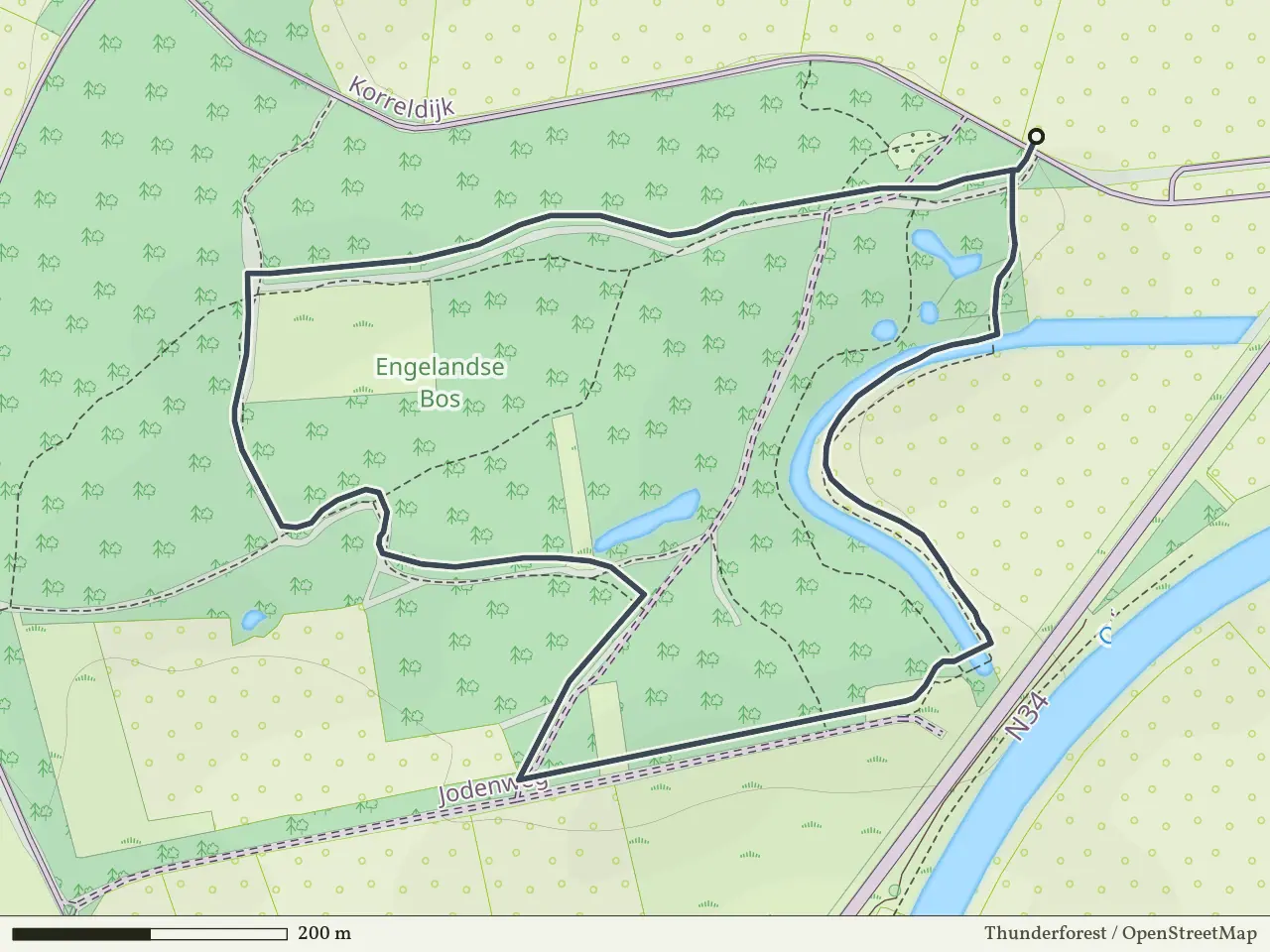 Rode route vanaf Engelandsche Bosch, Hardenberg