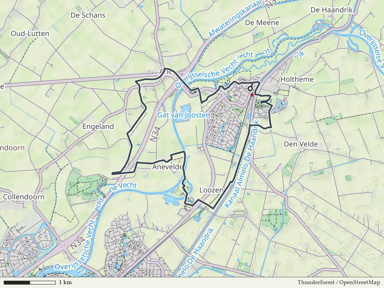 Blauwe route vanaf Gramsbergen, Hardenberg Oost
