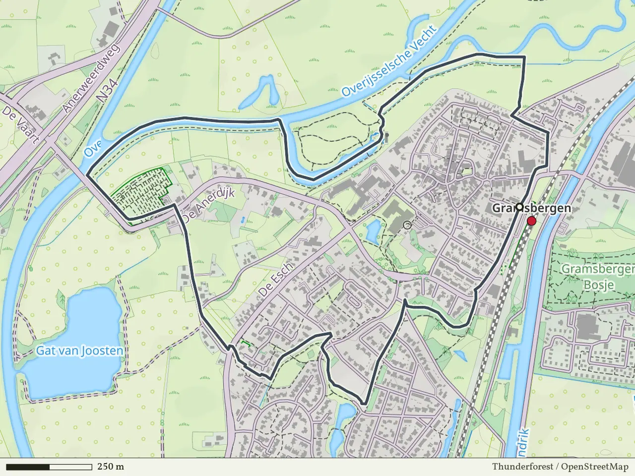 Gele route vanaf Gramsbergen, Hardenberg Oost