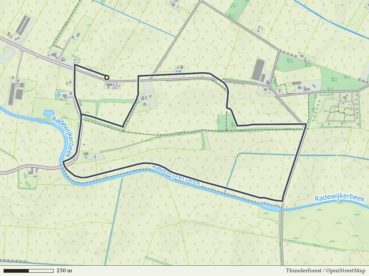 Rode route vanaf Radewijk, Hardenberg Oost