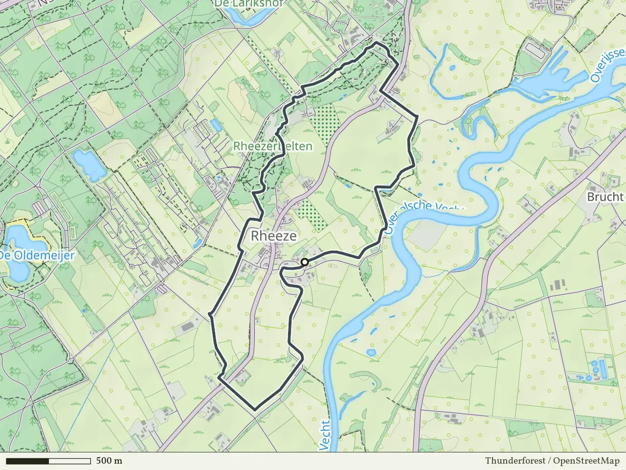 Paarse route vanaf Rheeze, Hardenberg Oost