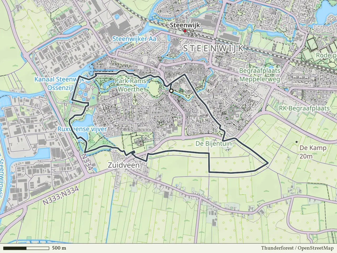 Blauwe route vanaf Gasthuispoort, Steenwijk