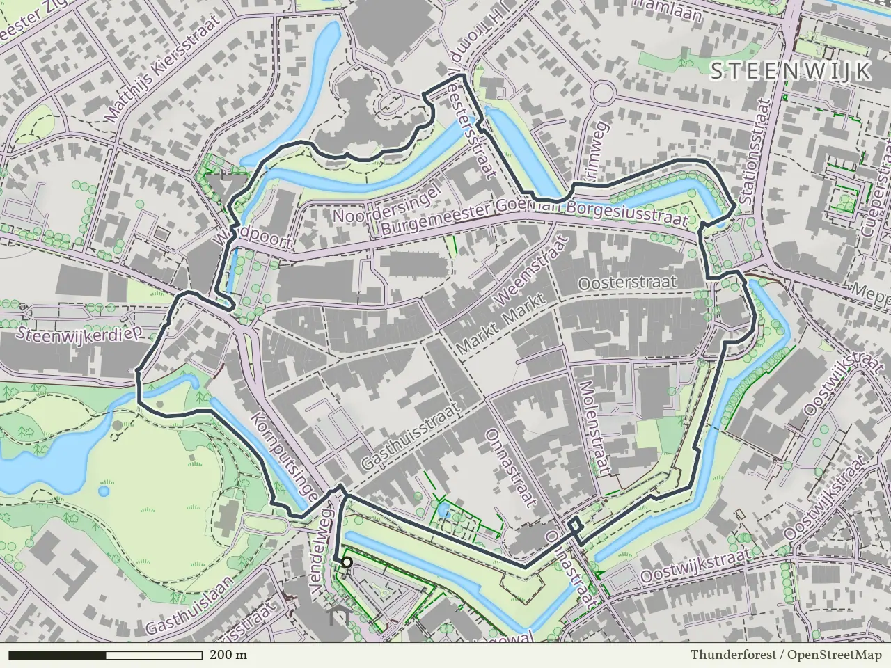 Groene route vanaf Gasthuispoort, Steenwijk