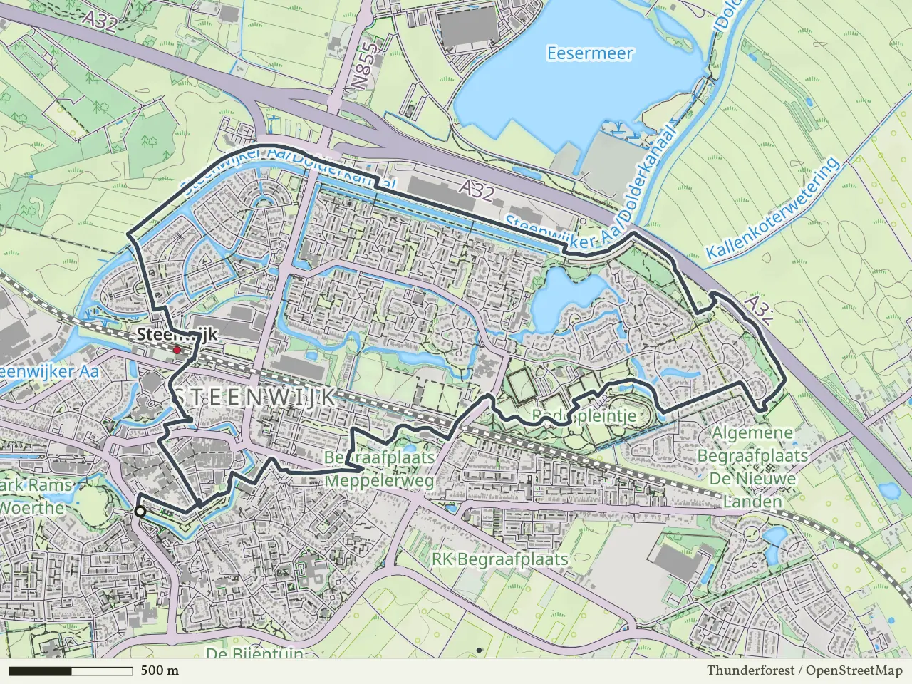 Paarse route vanaf Gasthuispoort, Steenwijk