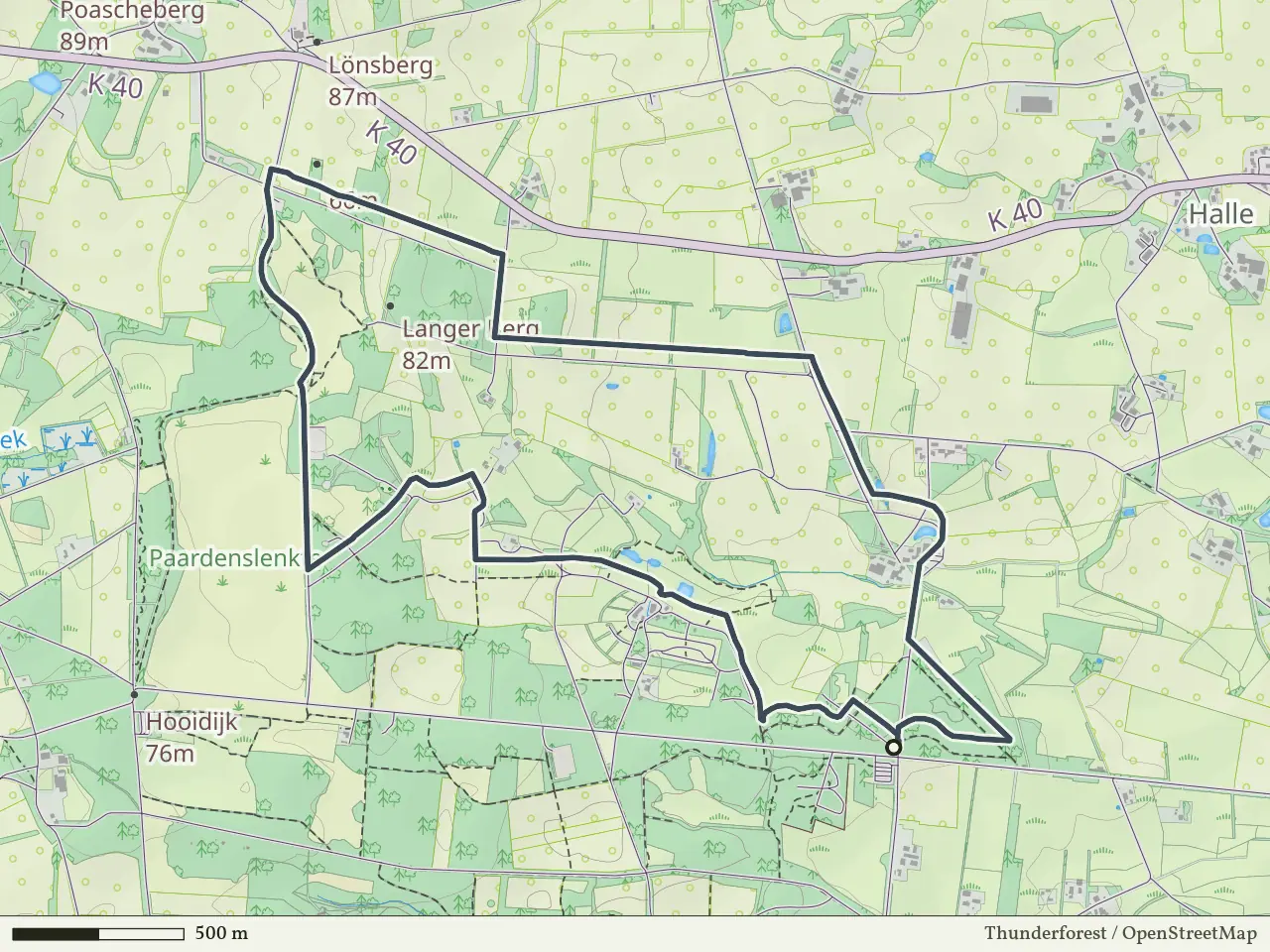 Blauwe route vanaf Hezingerveld, Hezingen