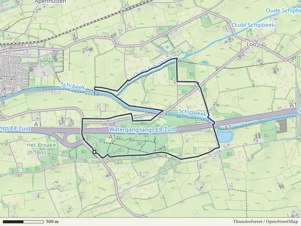 Oranje route vanaf Marsdijk, Bathmen