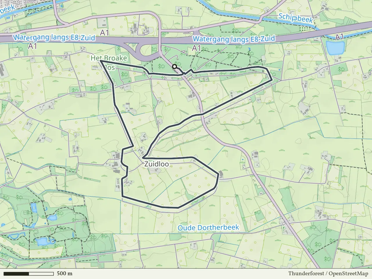 Paarse route vanaf Marsdijk, Bathmen