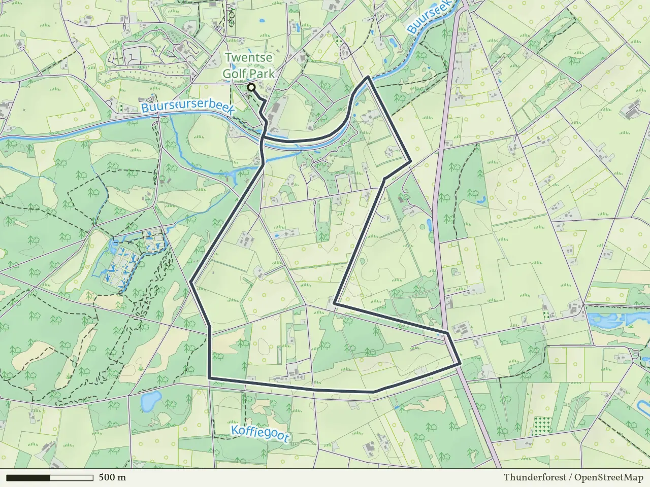 Oranje route vanaf Watermolen, Haaksbergen