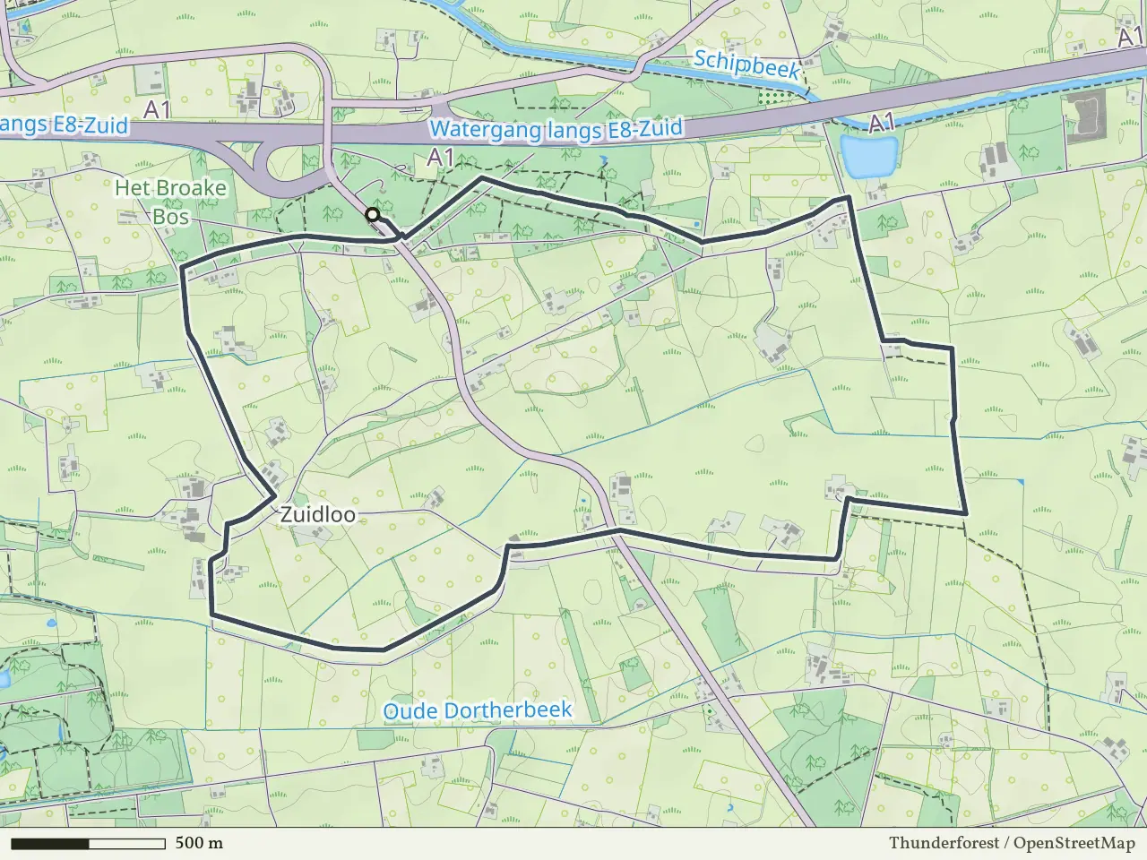 Rode route vanaf Marsdijk, Bathmen