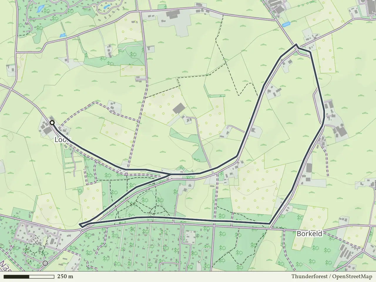 Rode route vanaf Look, Holten
