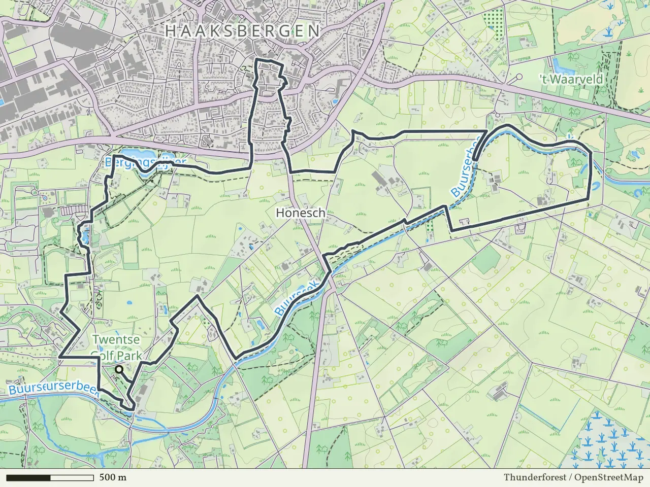 Rode route vanaf Watermolen, Haaksbergen
