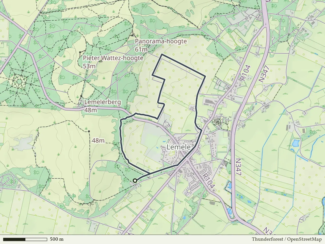 Paarse route vanaf Drieling, Lemele