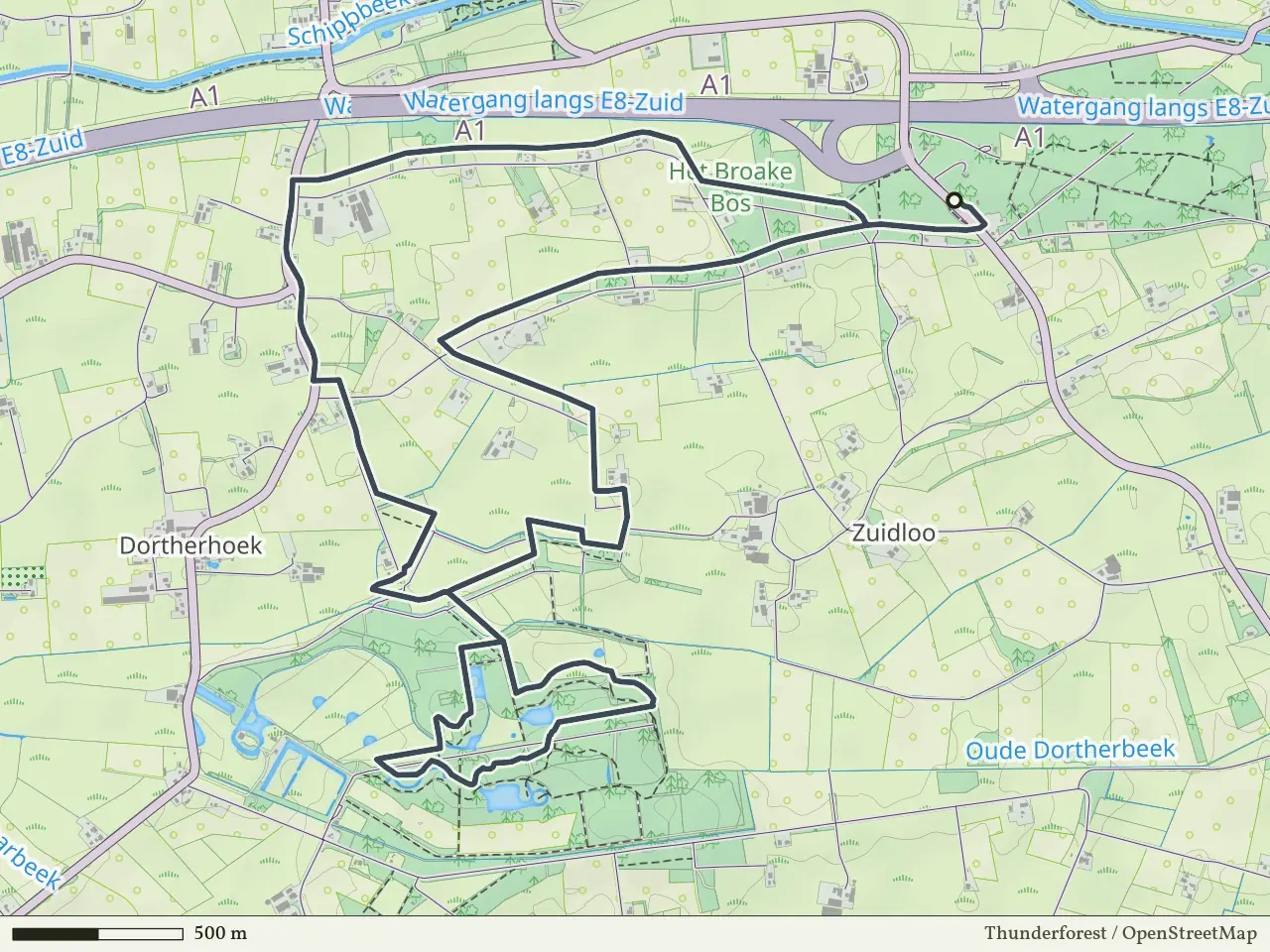 Gele route vanaf Marsdijk, Bathmen