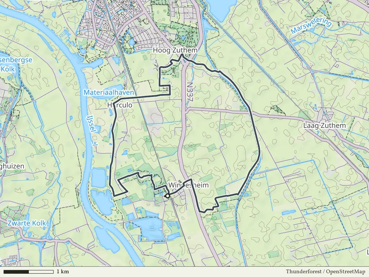 Paarse route vanaf Windesheim, Zwolle