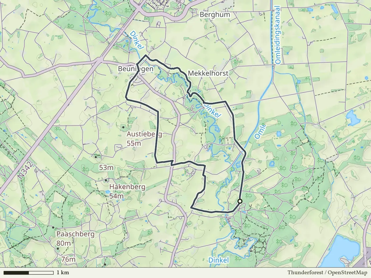 Oranje route vanaf Meuleman, De Lutte