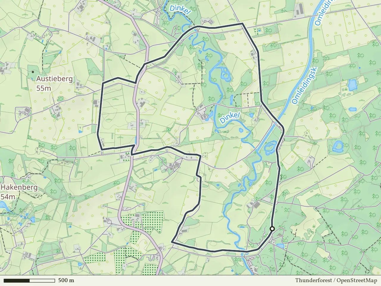 Paarse route vanaf Meuleman, De Lutte