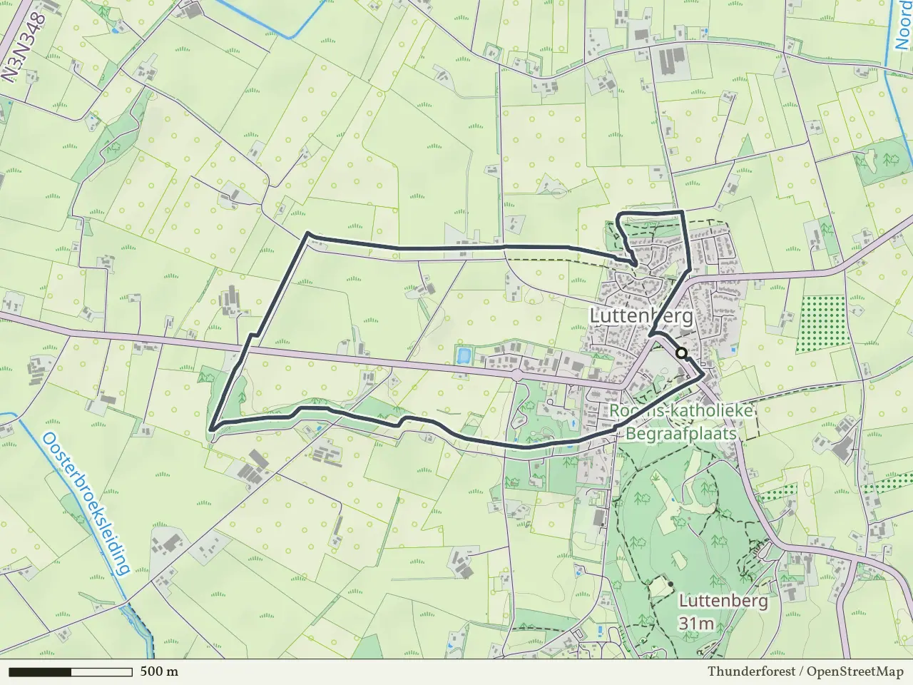Paarse route vanaf Luttenberg, Salland