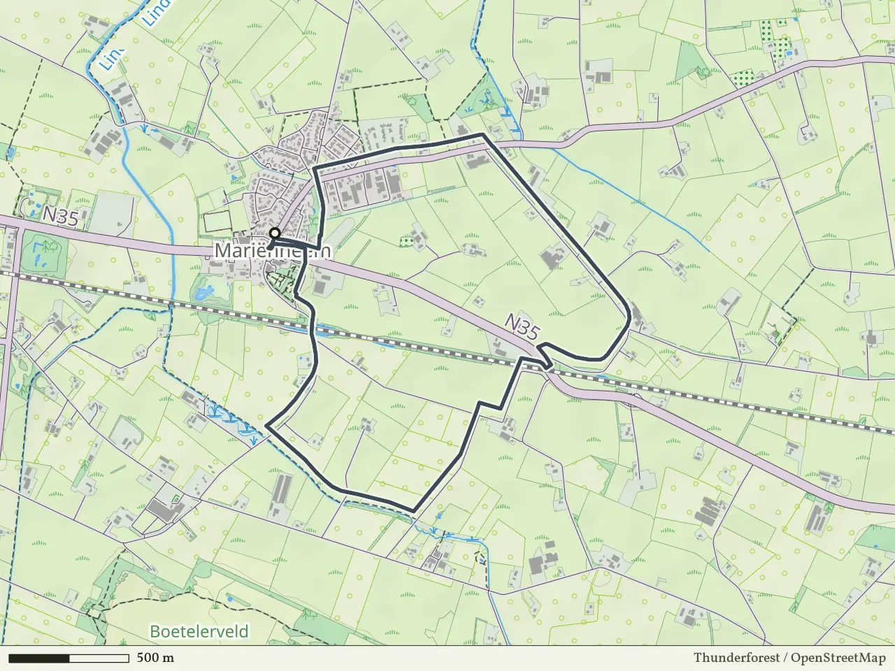 Rode route vanaf Mariënheem, Salland