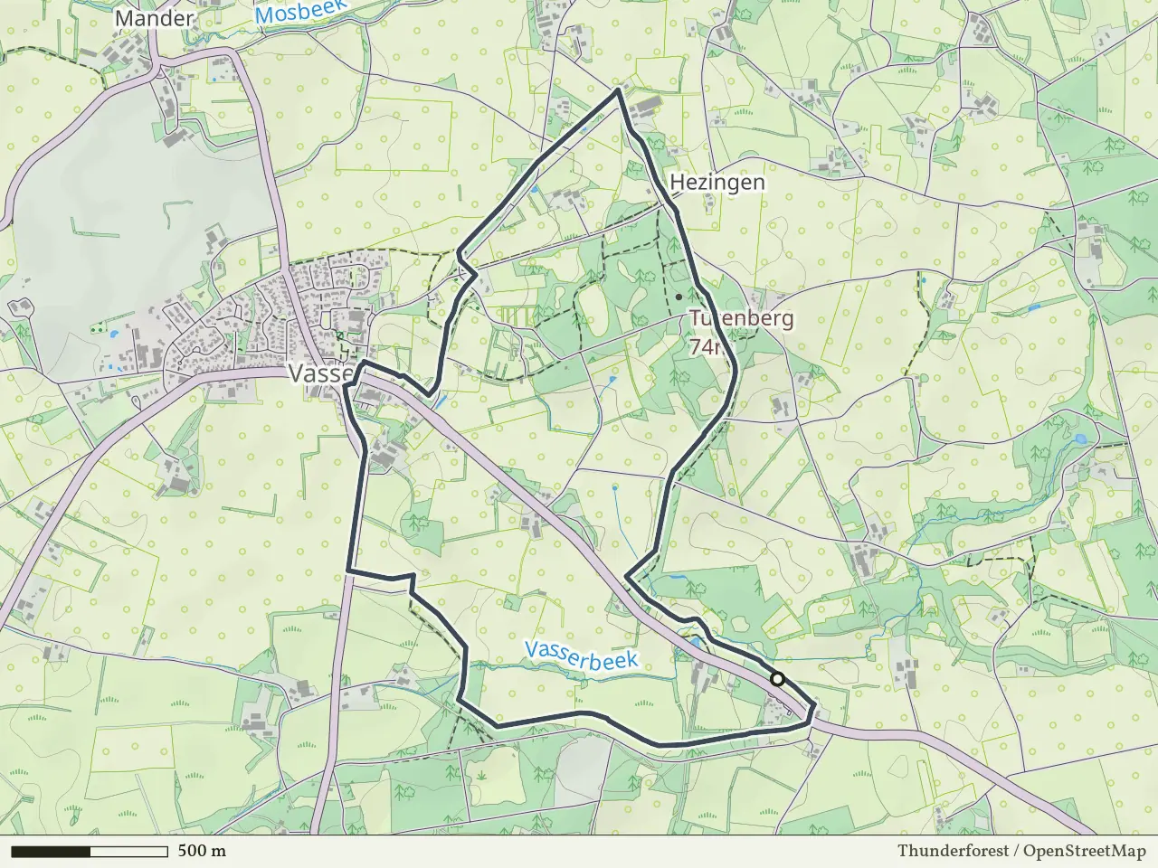 Oranje route vanaf Hazelbekke, Nutter