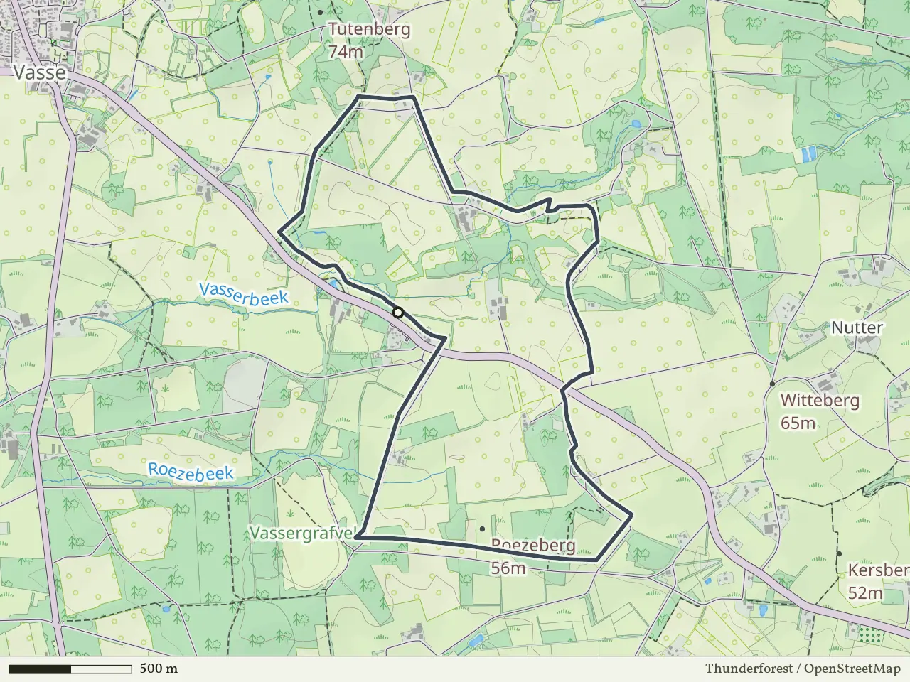 Rode route vanaf Hazelbekke, Nutter
