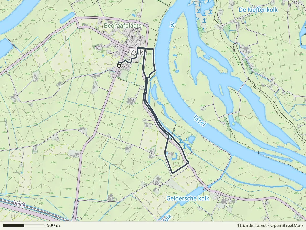 Blauwe route vanaf Zalk, IJsseldelta