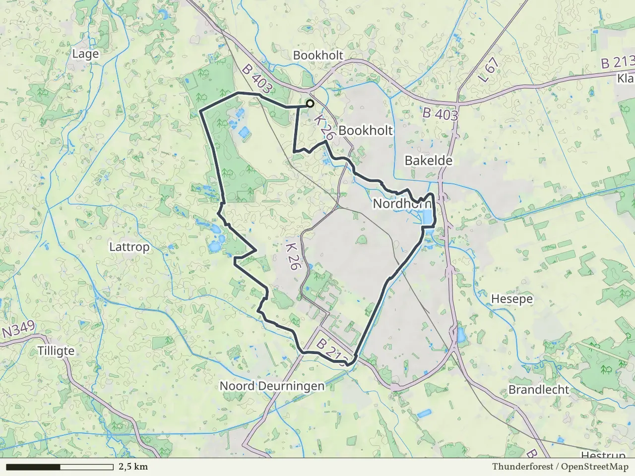 Oranje route vanaf Kloster Frenswegen, Nordhorn