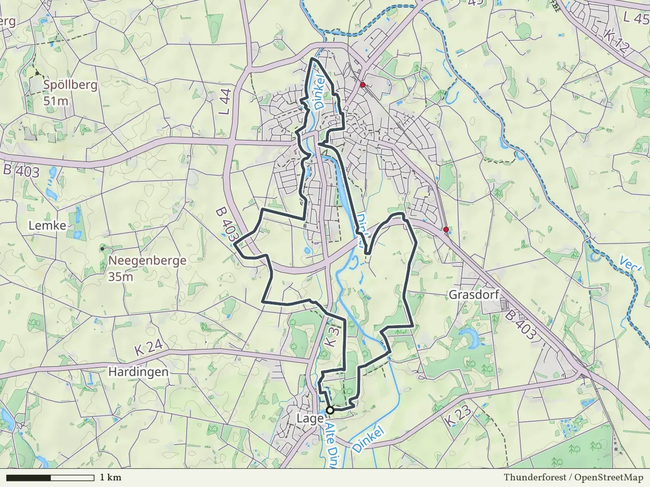 Blauwe route vanaf Lage, Denekamp