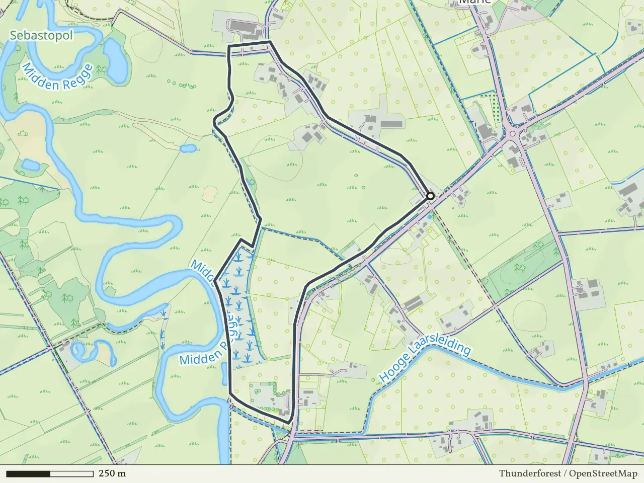 Rode route vanaf Marle, Hellendoorn