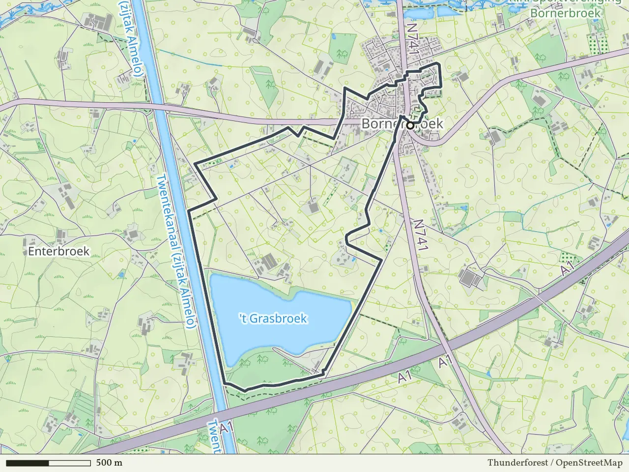 Paarse route vanaf Bornerbroek, Zenderen