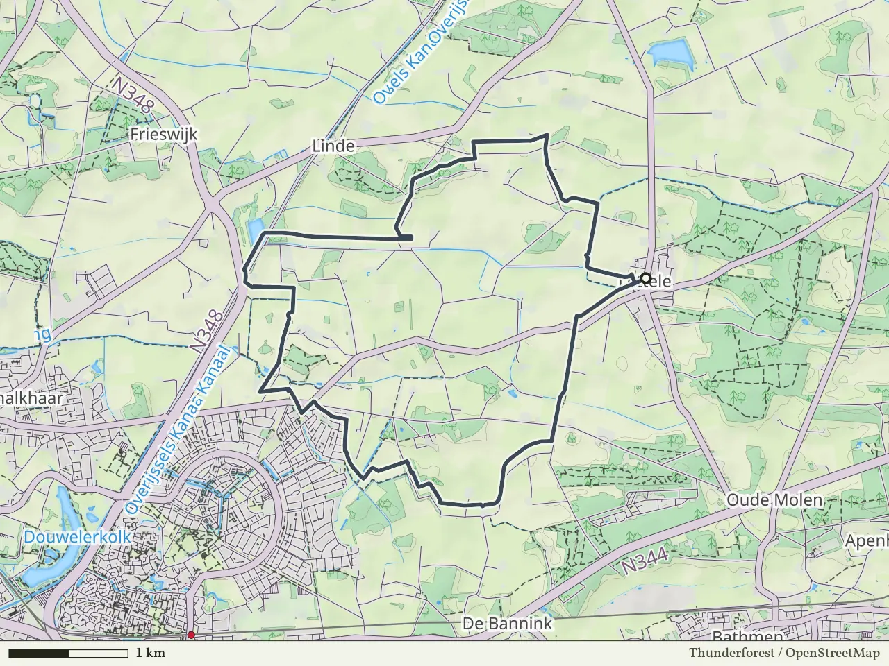 Gele route vanaf Lettele, Salland