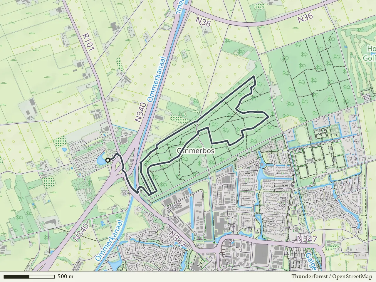 Rode route vanaf Varsenerveld, Ommen