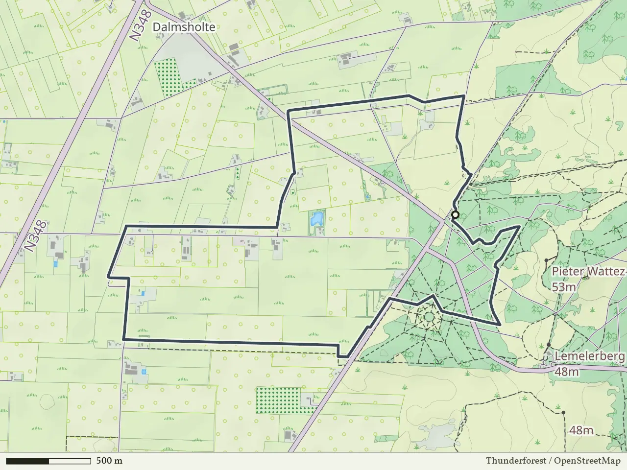 Paarse route vanaf Dalmsholte, Ommen