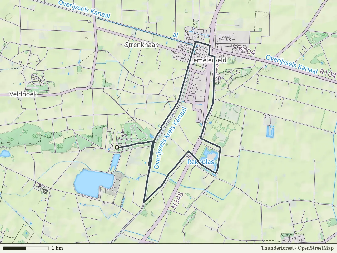 Paarse route vanaf Krieghuisbelten, Raalte