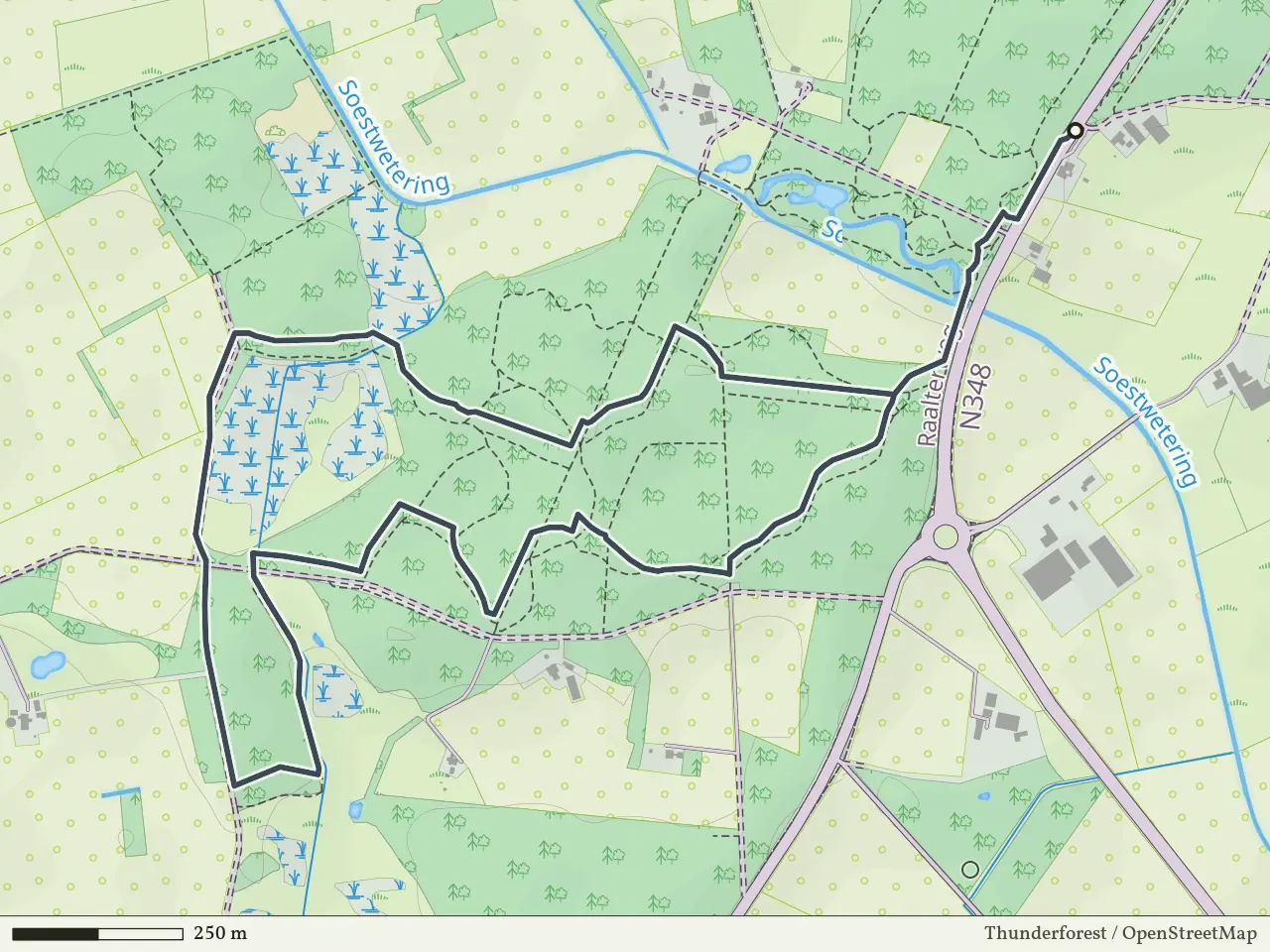Gele route vanaf Kranenkamp, Schalkhaar
