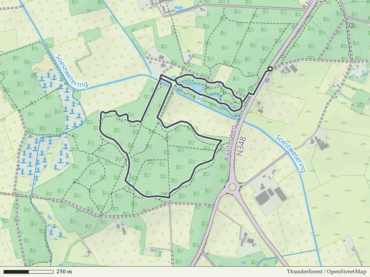 Rode route vanaf Kranenkamp, Schalkhaar