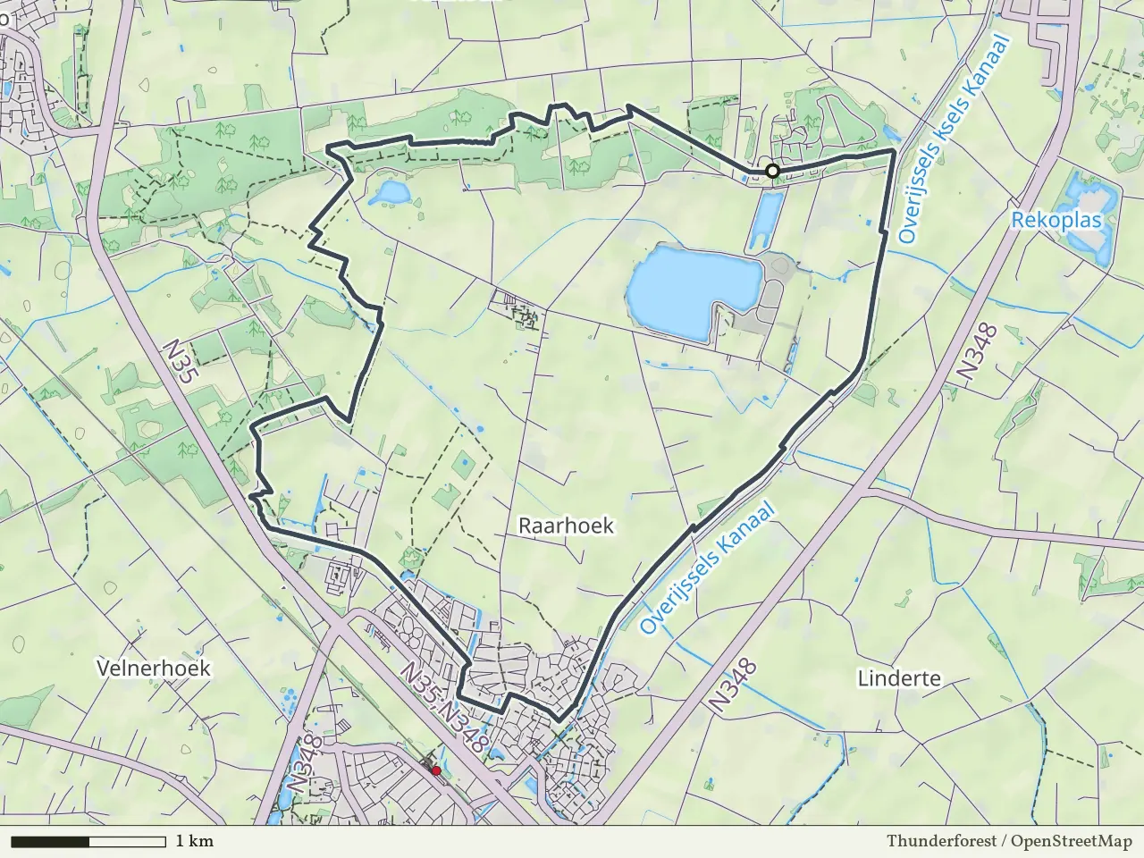 Blauwe route vanaf Krieghuisbelten, Raalte
