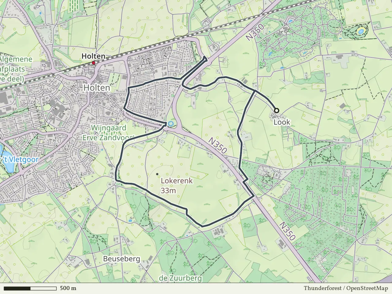 Groene route vanaf Look, Holten