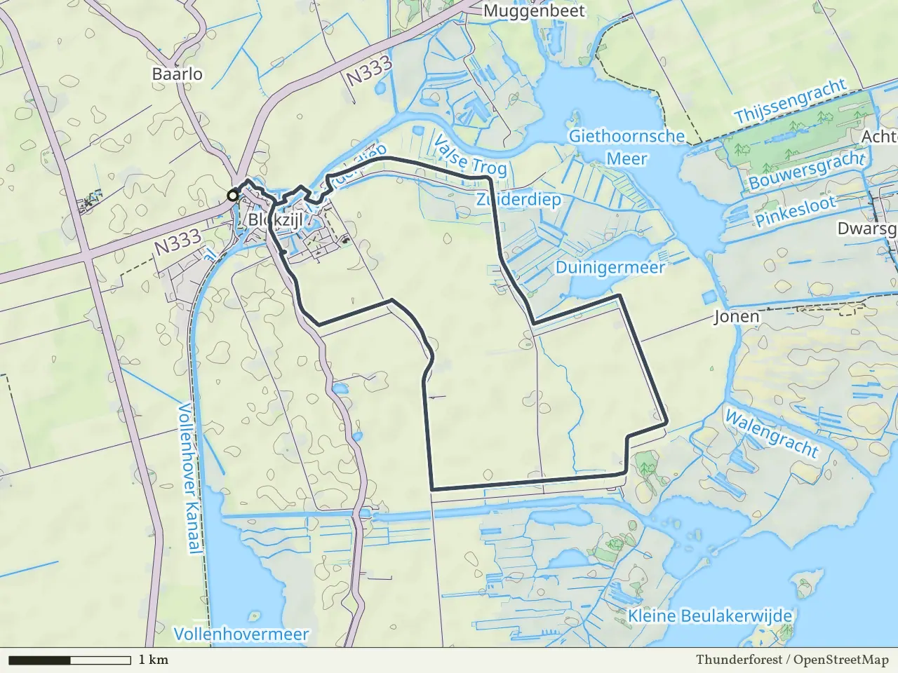 Gele route vanaf Blokzijl, Weerribben-Wieden