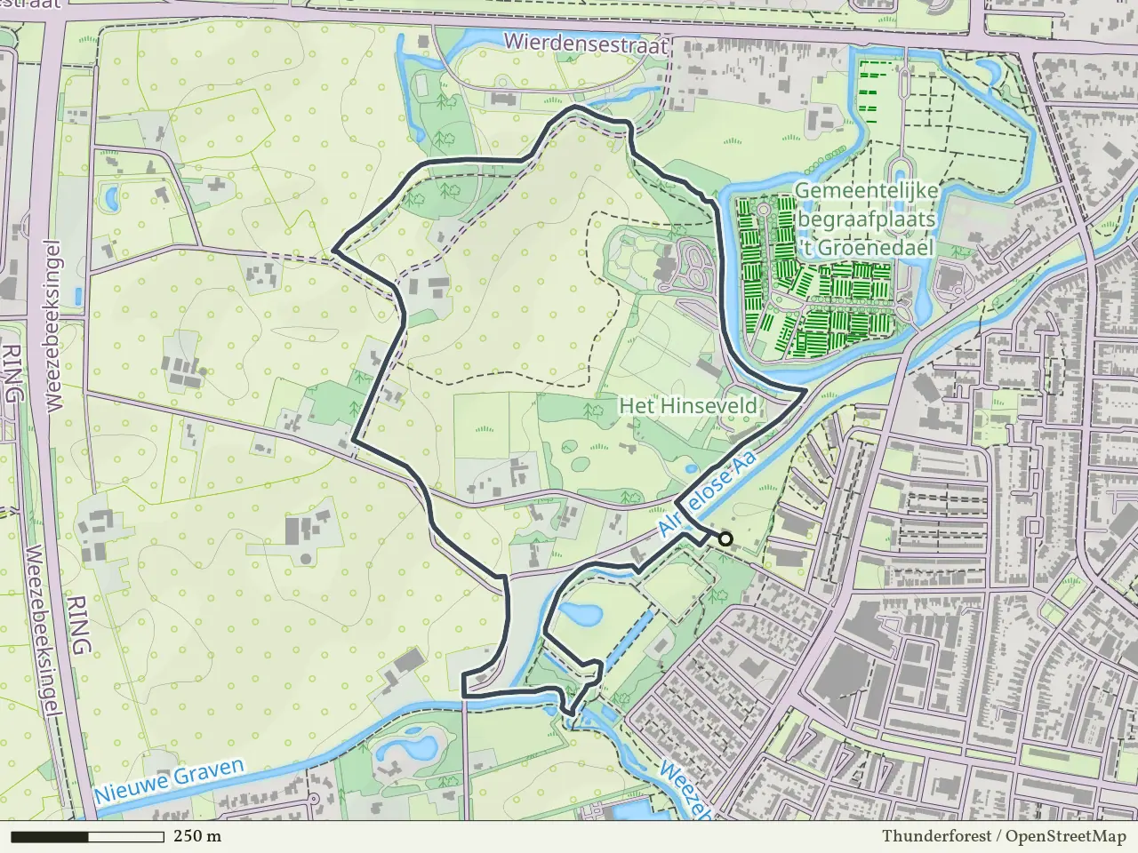 Gele route vanaf Beeklustpark, Almelo