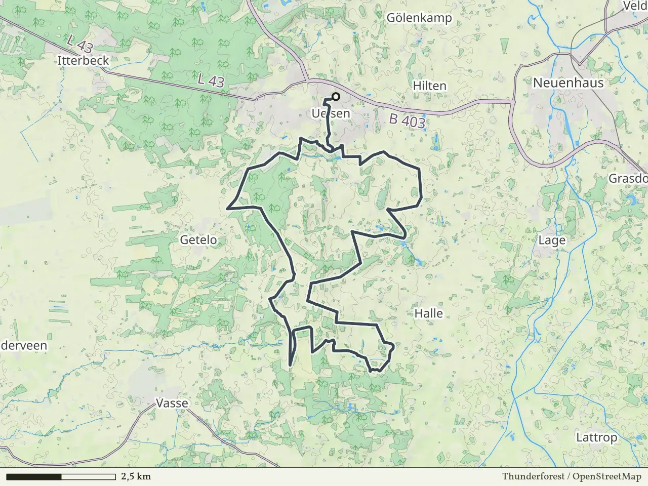 Paarse route vanaf Uelsen, Ootmarsum
