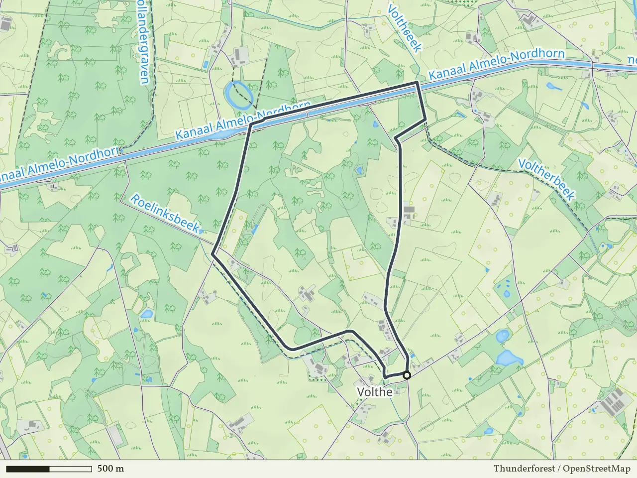 Rode route vanaf Volthe, Rossum