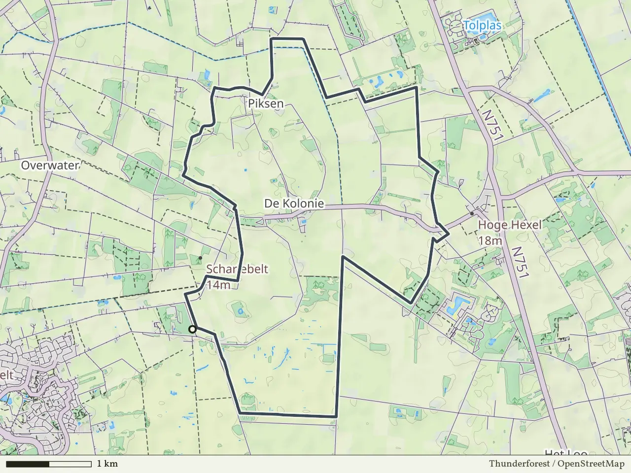 Paarse route vanaf Wierdense Veld, Nijverdal