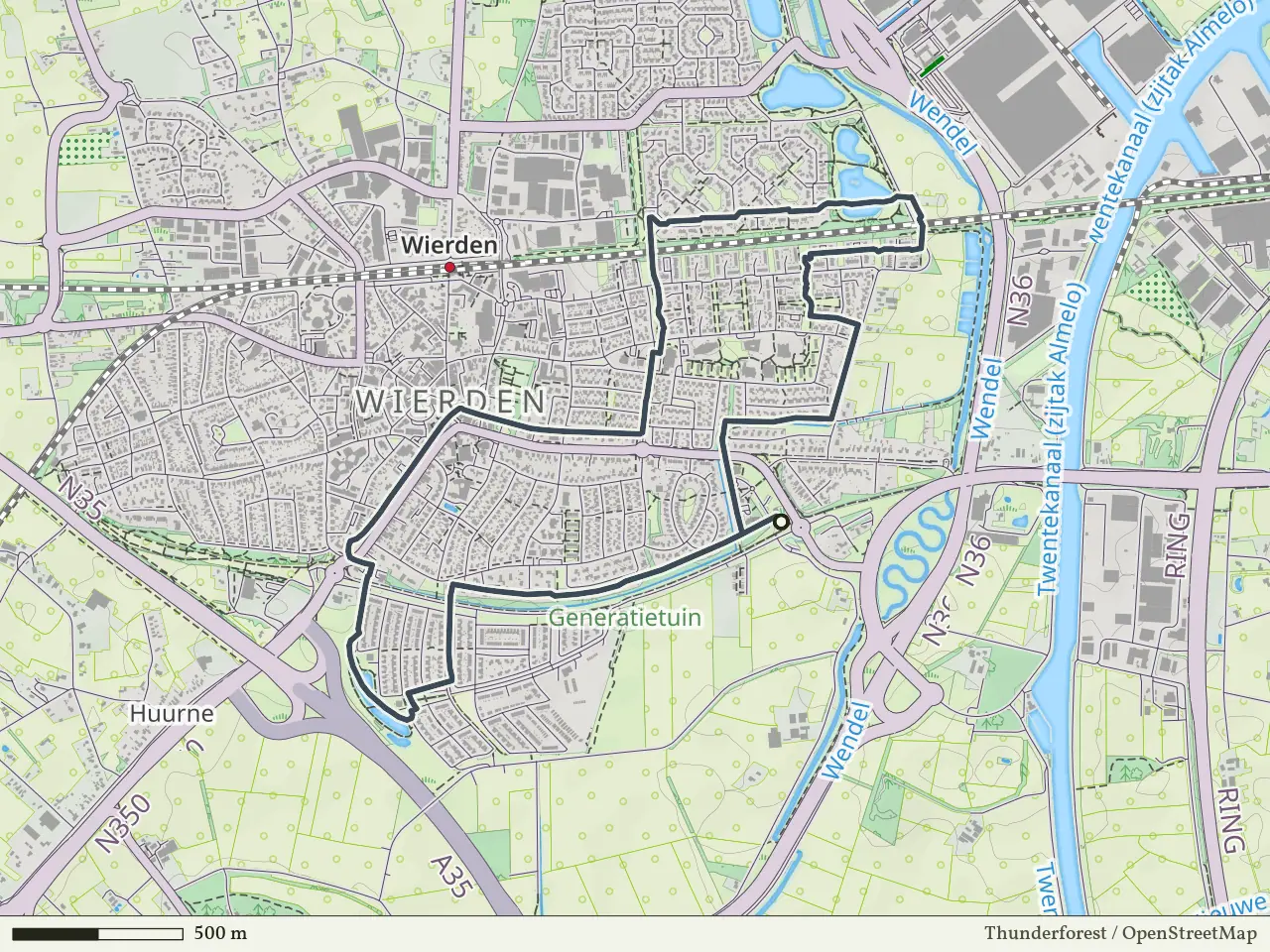 Oranje route vanaf Wierden-Zuidbroek, Wierden