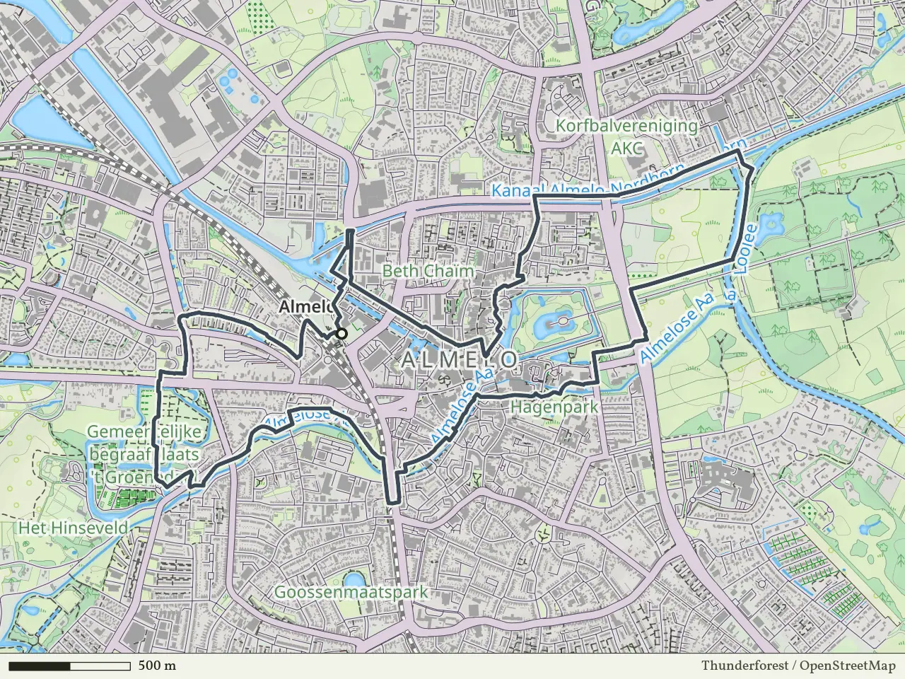 Blauwe route vanaf Almelo, Enter
