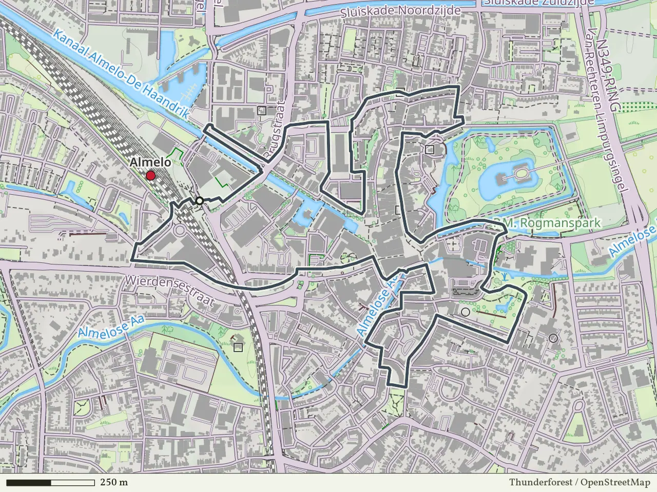 Paarse route vanaf Almelo, Enter