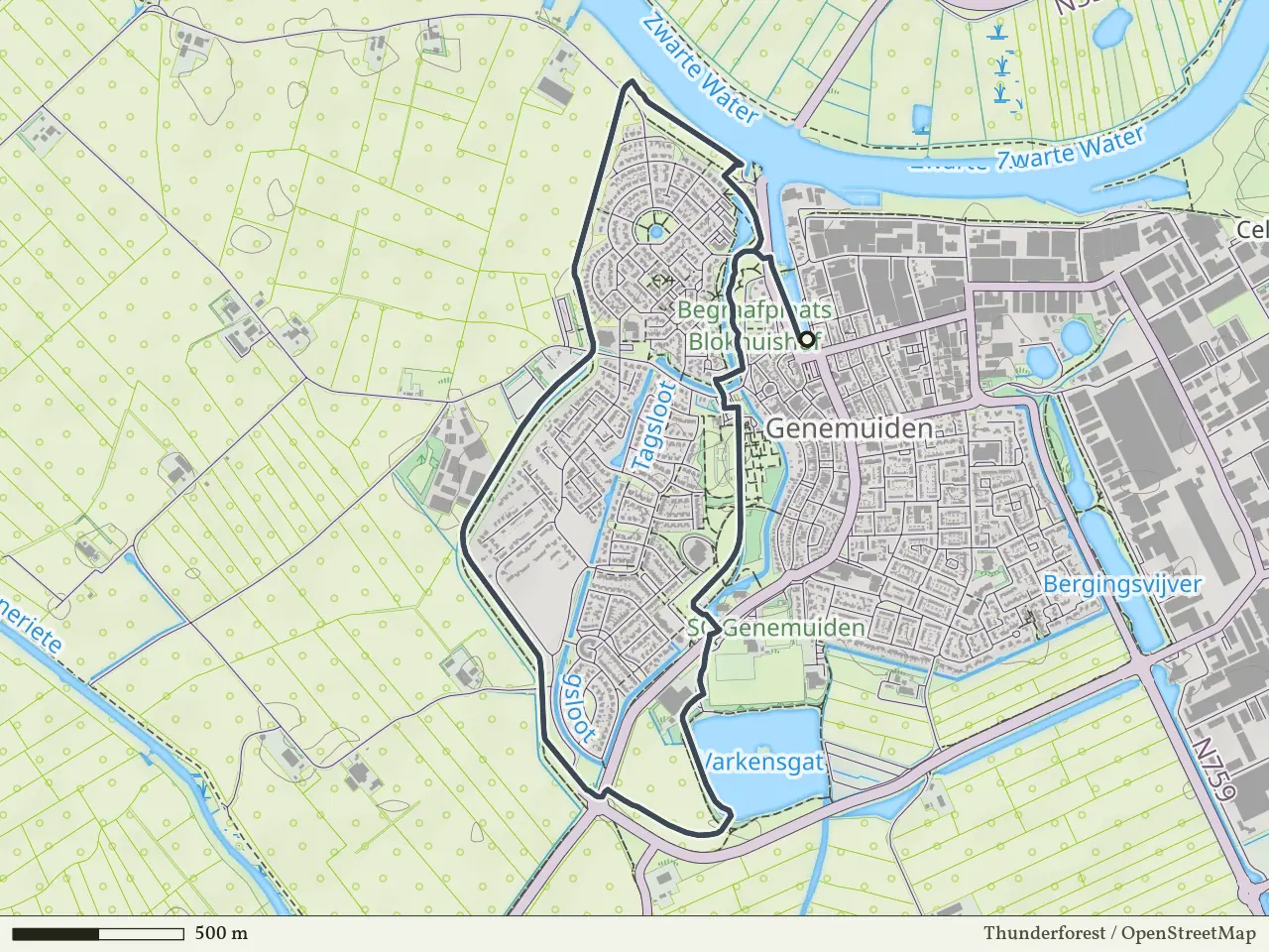 Gele route vanaf Genemuiden, IJsseldelta