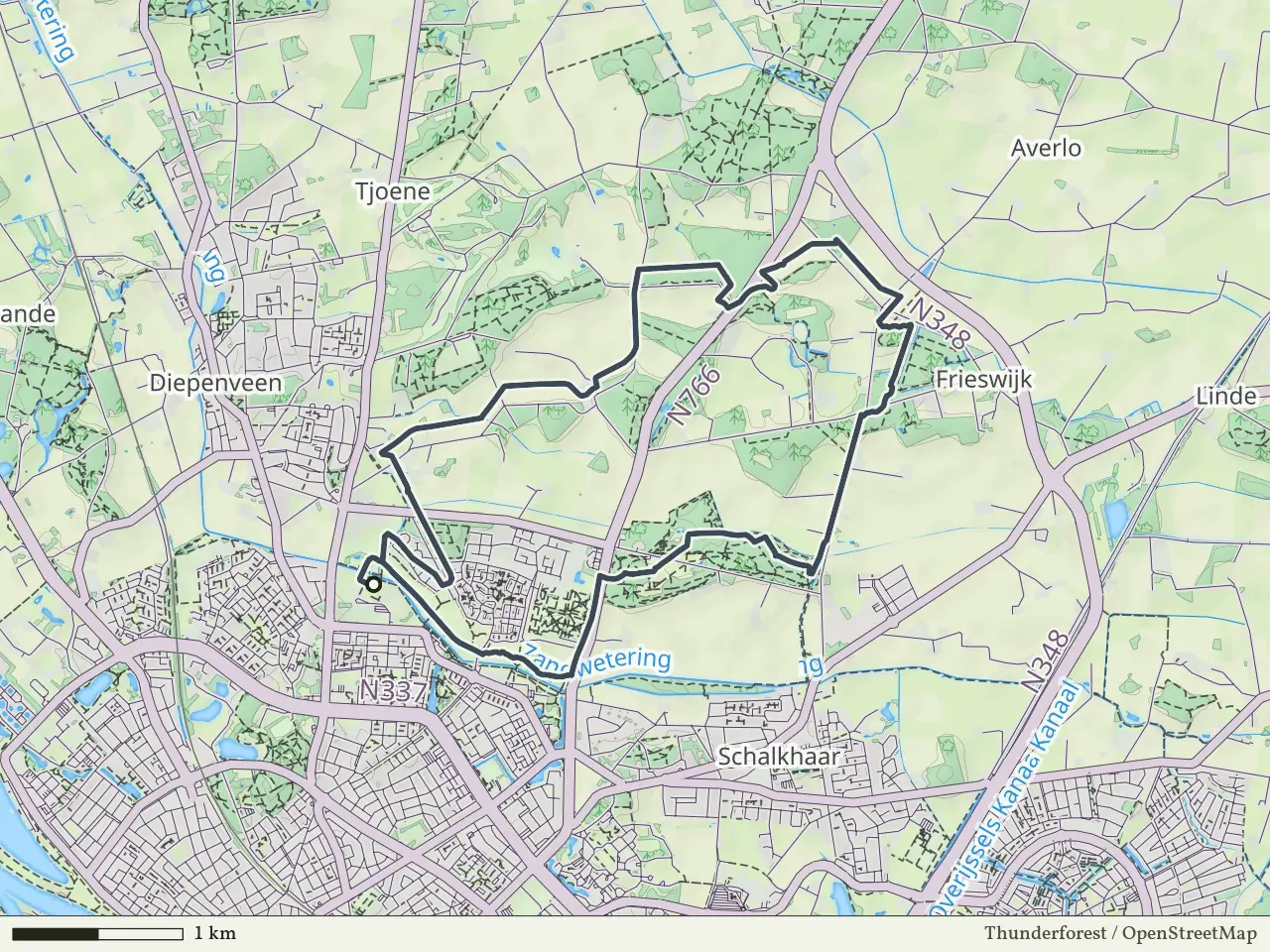 Groene route vanaf Keizerslanden, Deventer